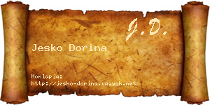 Jesko Dorina névjegykártya